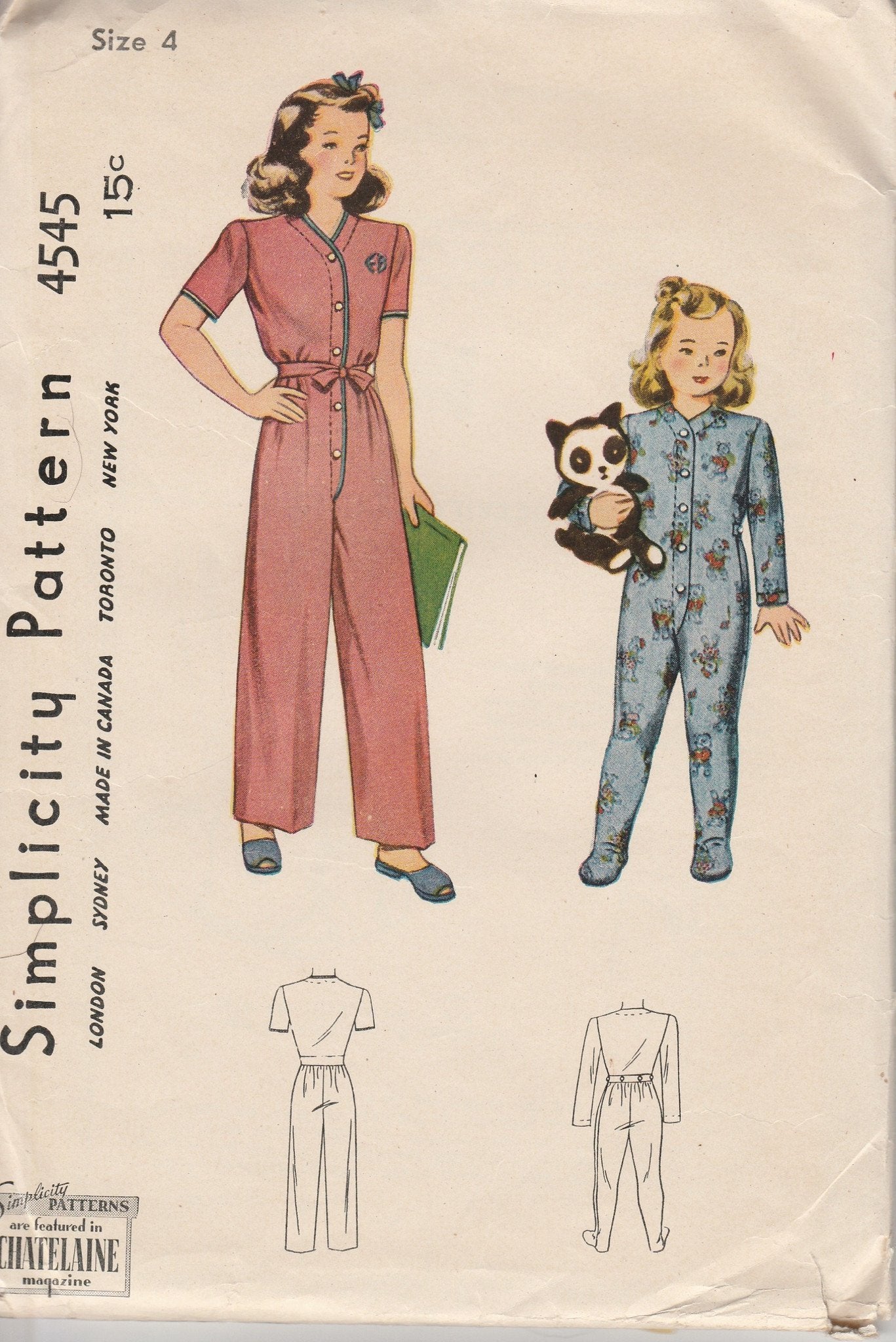 Simplicity 1402 Ladies Nightgown Lingerie Vintage Sewing Pattern 1940s