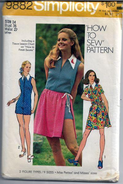 1970s RETRO Knit Body Suit, Hip Hugger Pants and Cargo Style Shorts Pattern  SIMPLICITY 5040 Halter Top Body Suit Version Bust 35 Vintage Sewing Pattern