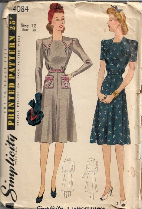 Vintage Pattern Warehouse, vintage sewing patterns, vintage fashion,  crafts, fashion - 1940's New York Pattern #717 Vintage Sewing Pattern,  Misses' 'Gypsy' Peasant Blouse and Skirt with or without Double Flounce  Size 15