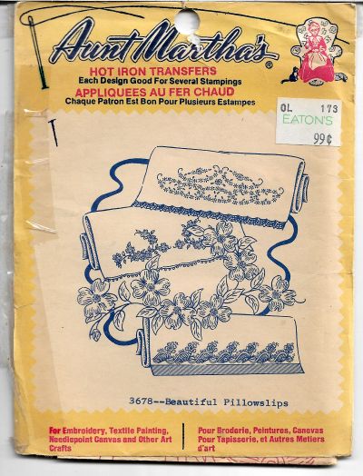 Vintage Transfer Pattern Aunt Marthas 3678 Pillowcase Floral Motif ...